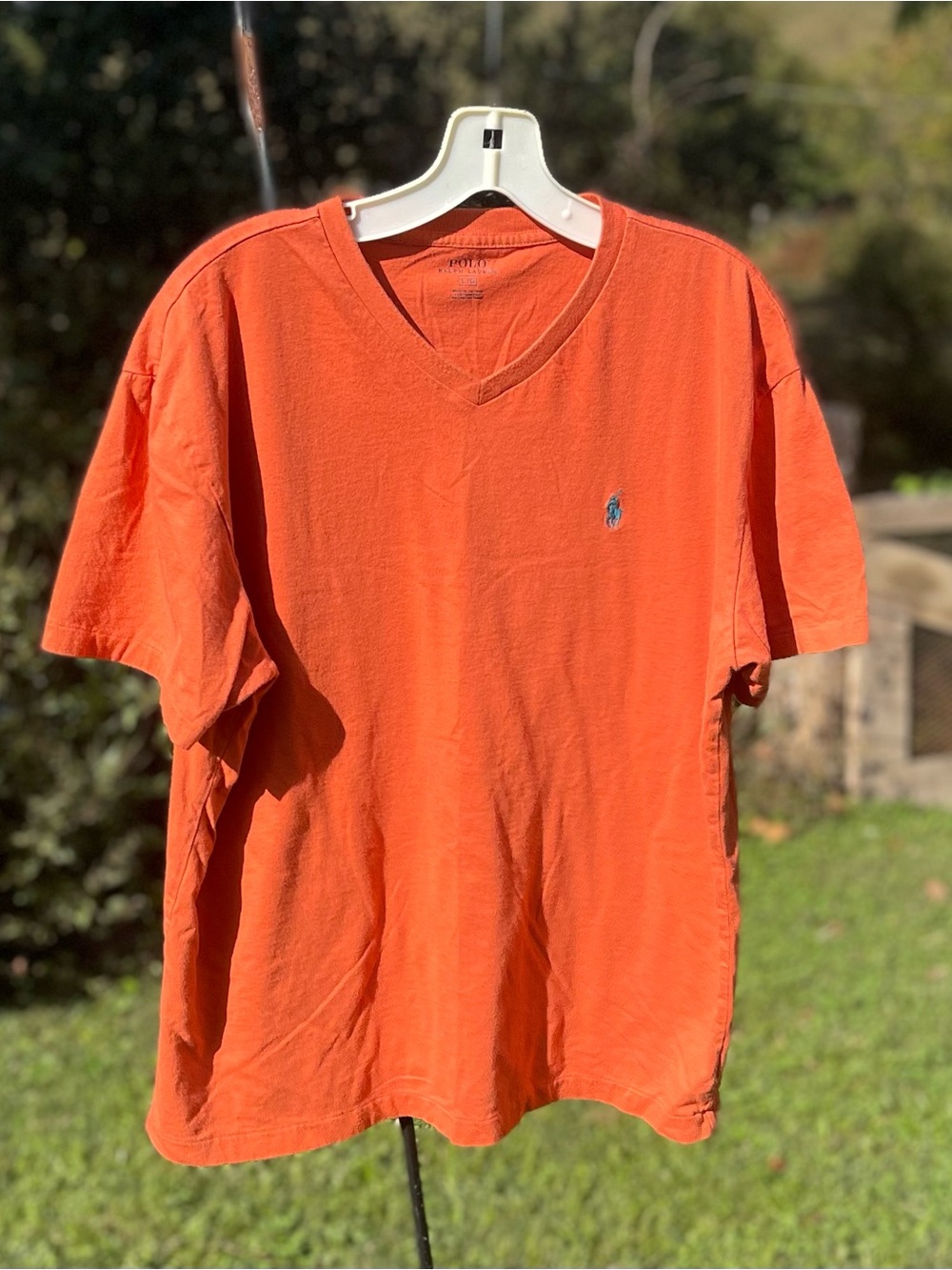 Polo by Ralph Lauren Orange V‑Neck Men's Shirt Size L
